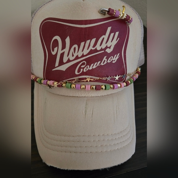 Howdy cowboy handmade distressed trucker hat. - Picture 2 of 4